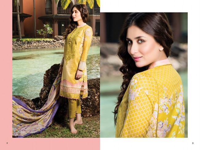 Fashion Dress Designer Faraz Manan Crescent Lawn Girls-Women Wear Suits by Kareena Kapoor-11