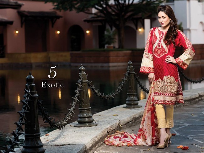 Fashion Dress Designer Faraz Manan Crescent Lawn Girls-Women Wear Suits by Kareena Kapoor-3