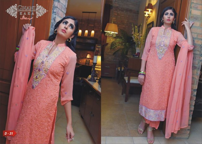 Ghani Kaka New Fashion Summer-Spring Chiffon Wear Outfits-Dress for Girls-Women-5