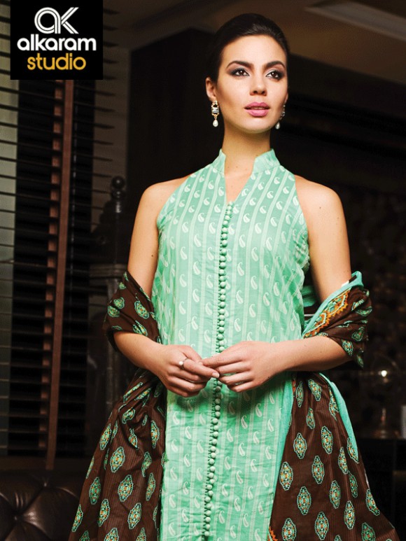 Stylish Girls-Women Summer-Spring Wear Dresses by Al Karam Suits-Outfits-5