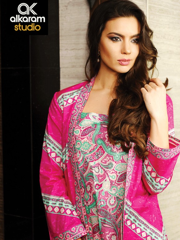 Stylish Girls-Women Summer-Spring Wear Dresses by Al Karam Suits-Outfits-8