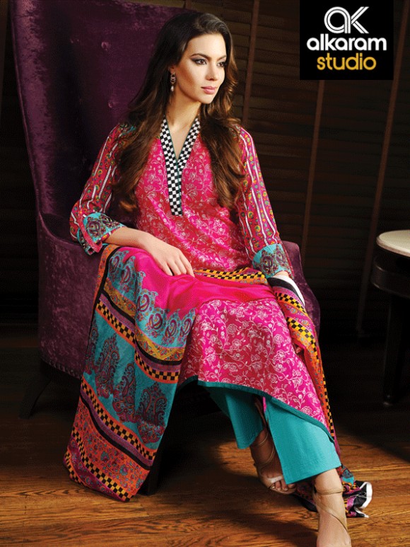 Stylish Girls-Women Summer-Spring Wear Dresses by Al Karam Suits-Outfits-