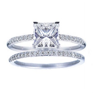 Beautiful Designed Princess Cut Engagement Rings Platinum-Diamond-Silver Ring-11