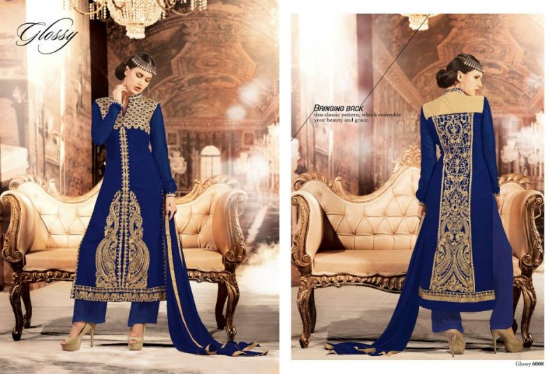 Indian Fashion Dress Designer House Glossy Embroidered Salwar-Kameez Suit New Collection-4