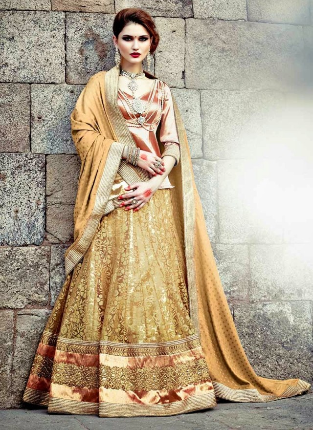 Embellished Look Wedding-Bridal Embroidered Lehanga-Sharara-Choli Suits by New Fashion Dress Designer-2