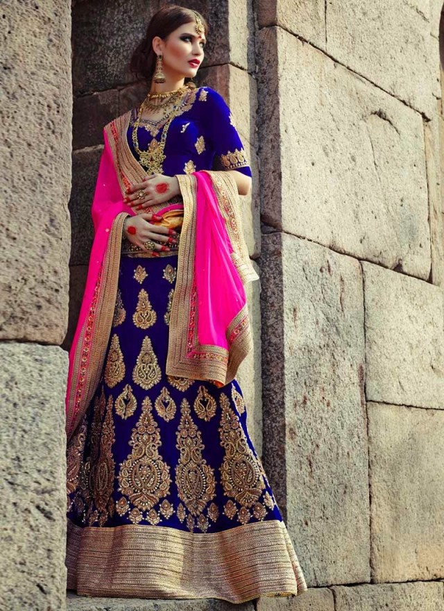 Embellished Look Wedding-Bridal Embroidered Lehanga-Sharara-Choli Suits by New Fashion Dress Designer-7