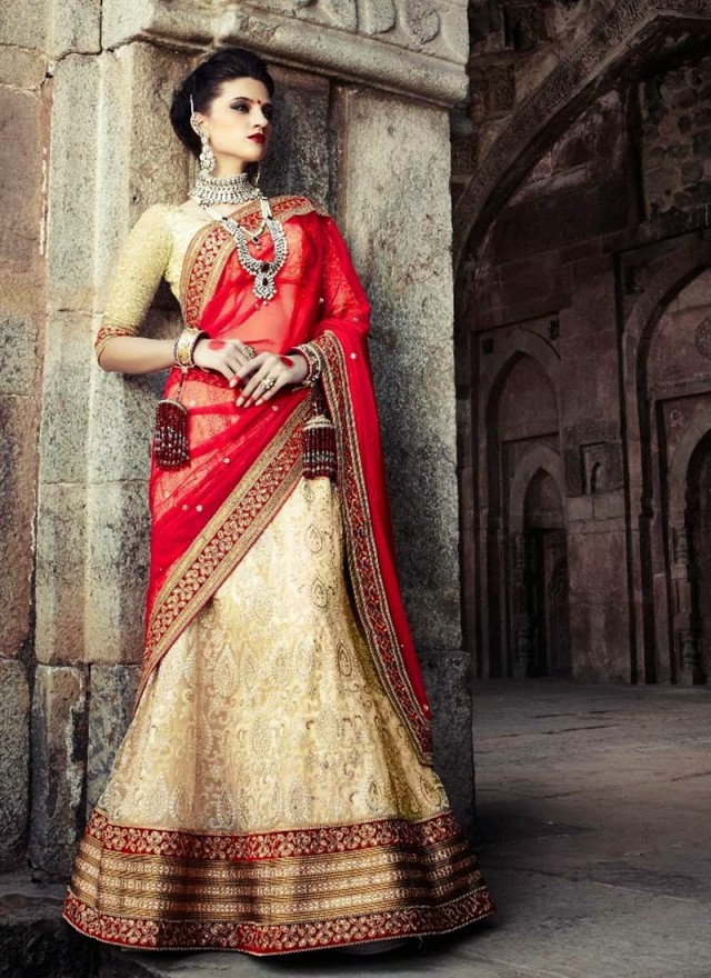Embellished Look Wedding-Bridal Embroidered Lehanga-Sharara-Choli Suits by New Fashion Dress Designer-8