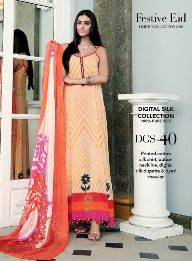 Gul Ahmed Summer Digital Silk Festive Eid Dress for Women-Girls Fashion-11