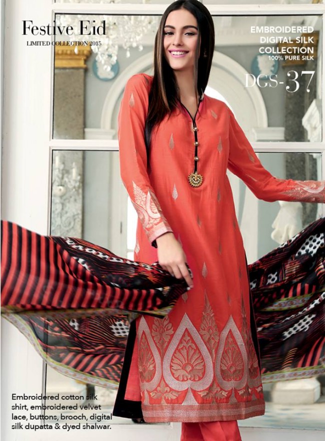Gul Ahmed Summer Digital Silk Festive Eid Dress for Women-Girls Fashion-8