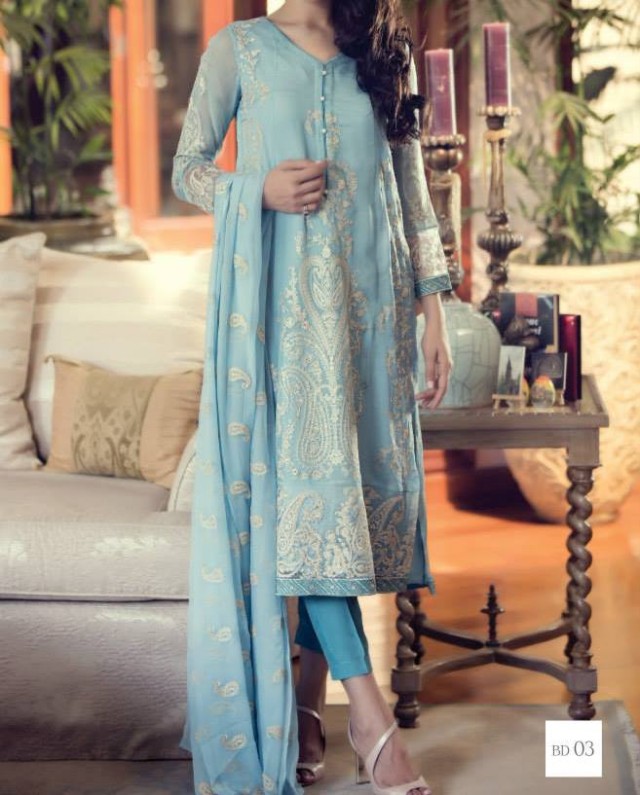 New Fashion Dress Designer Maria B Embroidered Eid Wear Suits for Girls-Women-10