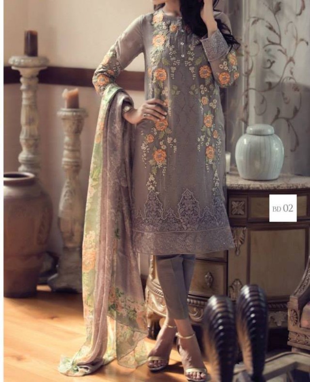 New Fashion Dress Designer Maria B Embroidered Eid Wear Suits for Girls-Women-2
