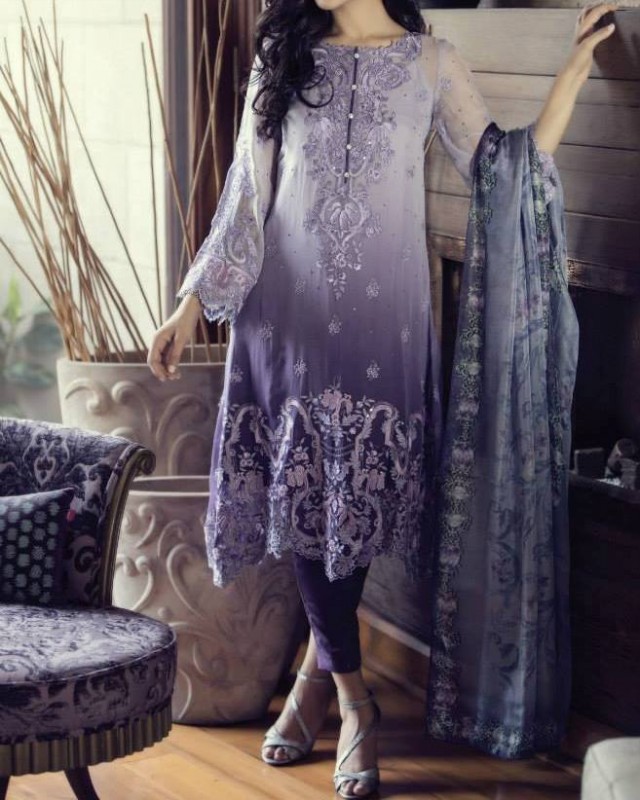 New Fashion Dress Designer Maria B Embroidered Eid Wear Suits for Girls-Women-8