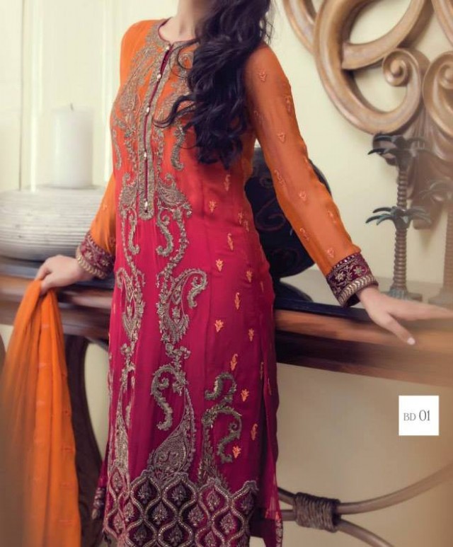 New Fashion Dress Designer Maria B Embroidered Eid Wear Suits for Girls-Women-