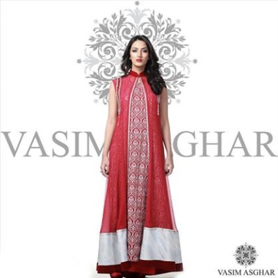 Indian-Pakistani Front Open Formal Shirts Latest Open Double Shirts Suits by Vasim Asghar-8