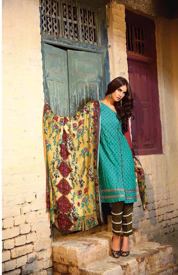 Girls-Women Feminine Luxury Winter Dress with Shawl Wear  by Shariq Textiles-9