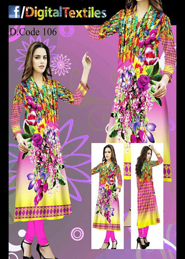 Shalwar-Kameez Digital Premium Quality Lawn Kurtis Wear for Girls-Women-2