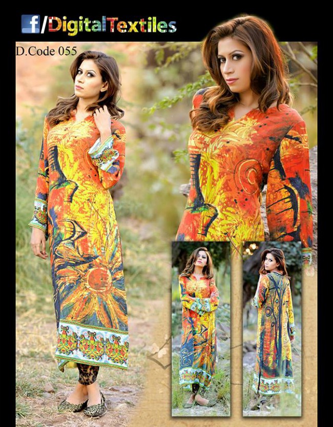 Shalwar-Kameez Digital Premium Quality Lawn Kurtis Wear for Girls-Women-4