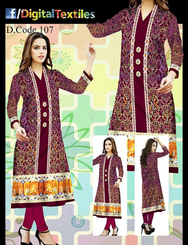 Shalwar-Kameez Digital Premium Quality Lawn Kurtis Wear for Girls-Women-8