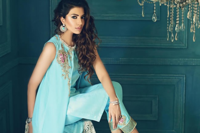 Teena By Hina Butt Elegant Party Wear New Fashion Outfits For Girls-Womens-