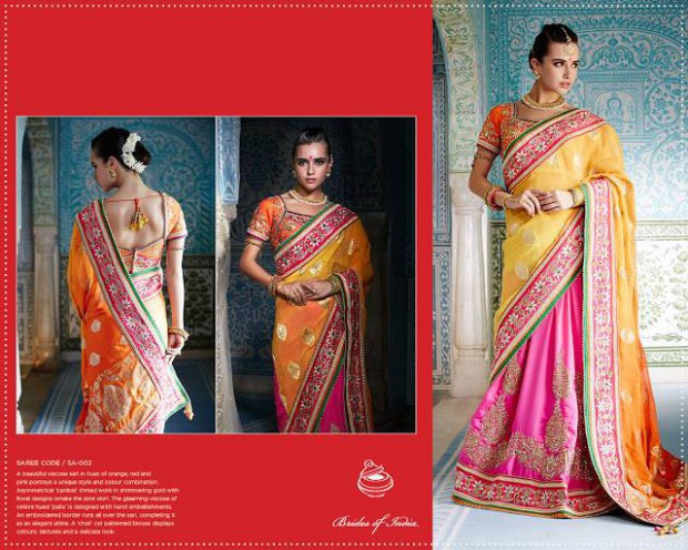 Saheli Couture Colourful-Printed Mumtaz Diwali Sarees-Saris New Fashion for Girls-Women-2