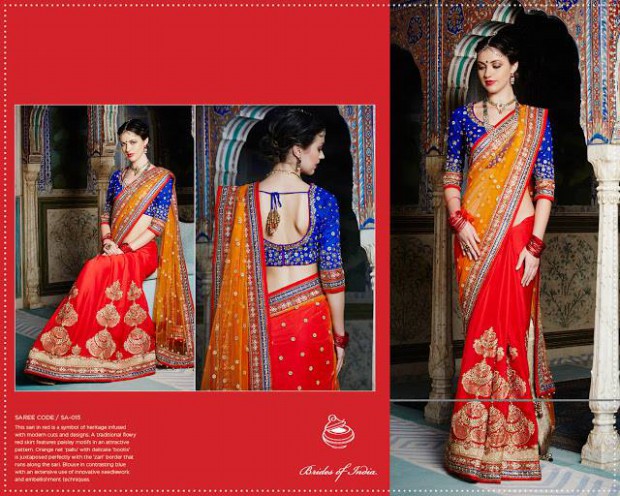 Saheli Couture Colourful-Printed Mumtaz Diwali Sarees-Saris New Fashion for Girls-Women-4