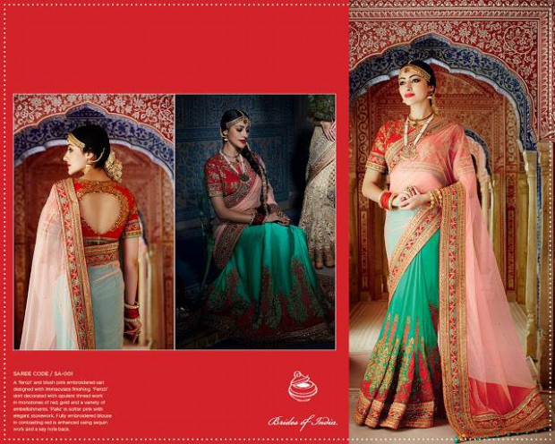Saheli Couture Colourful-Printed Mumtaz Diwali Sarees-Saris New Fashion for Girls-Women-5