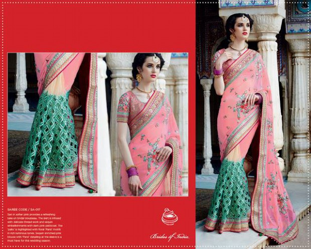 Saheli Couture Colourful-Printed Mumtaz Diwali Sarees-Saris New Fashion for Girls-Women-6