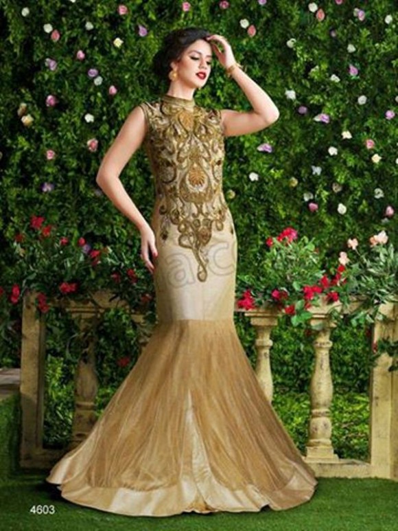 Anarkali Net  Gown Style Frock Suits Latest Fashionable Outfits for Young-Teen Girls-10