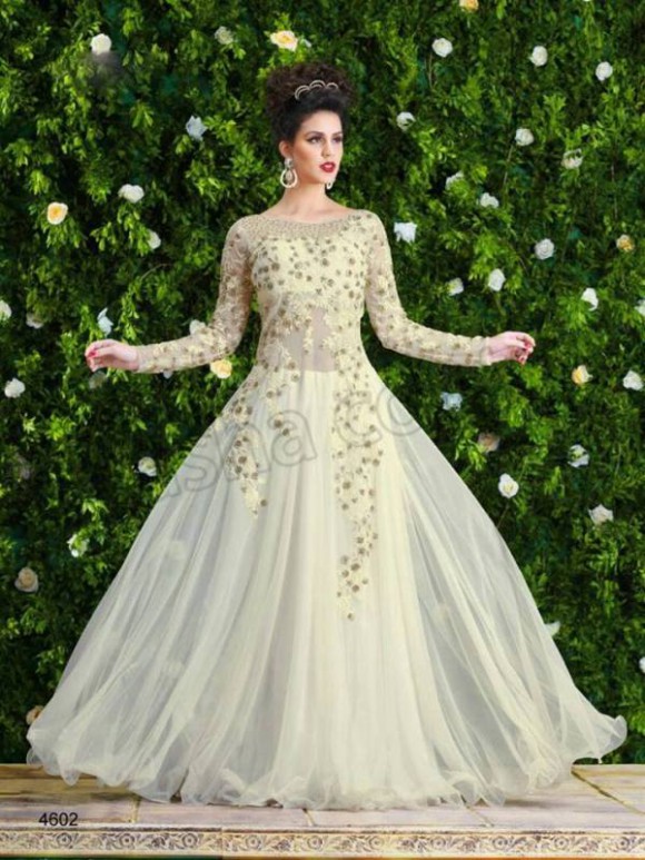 Anarkali Net  Gown Style Frock Suits Latest Fashionable Outfits for Young-Teen Girls-4