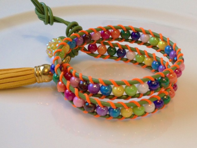 Fancy Bracelet Designs Latest Printed,Bright Colorful Lace Sleek Bracelet for Girls-5