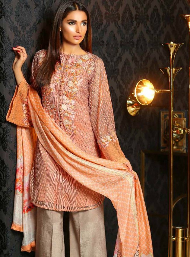 Beautiful Embroidered Silk Dress for Girls-Women by Fashion Designer Sobia Nazir-8